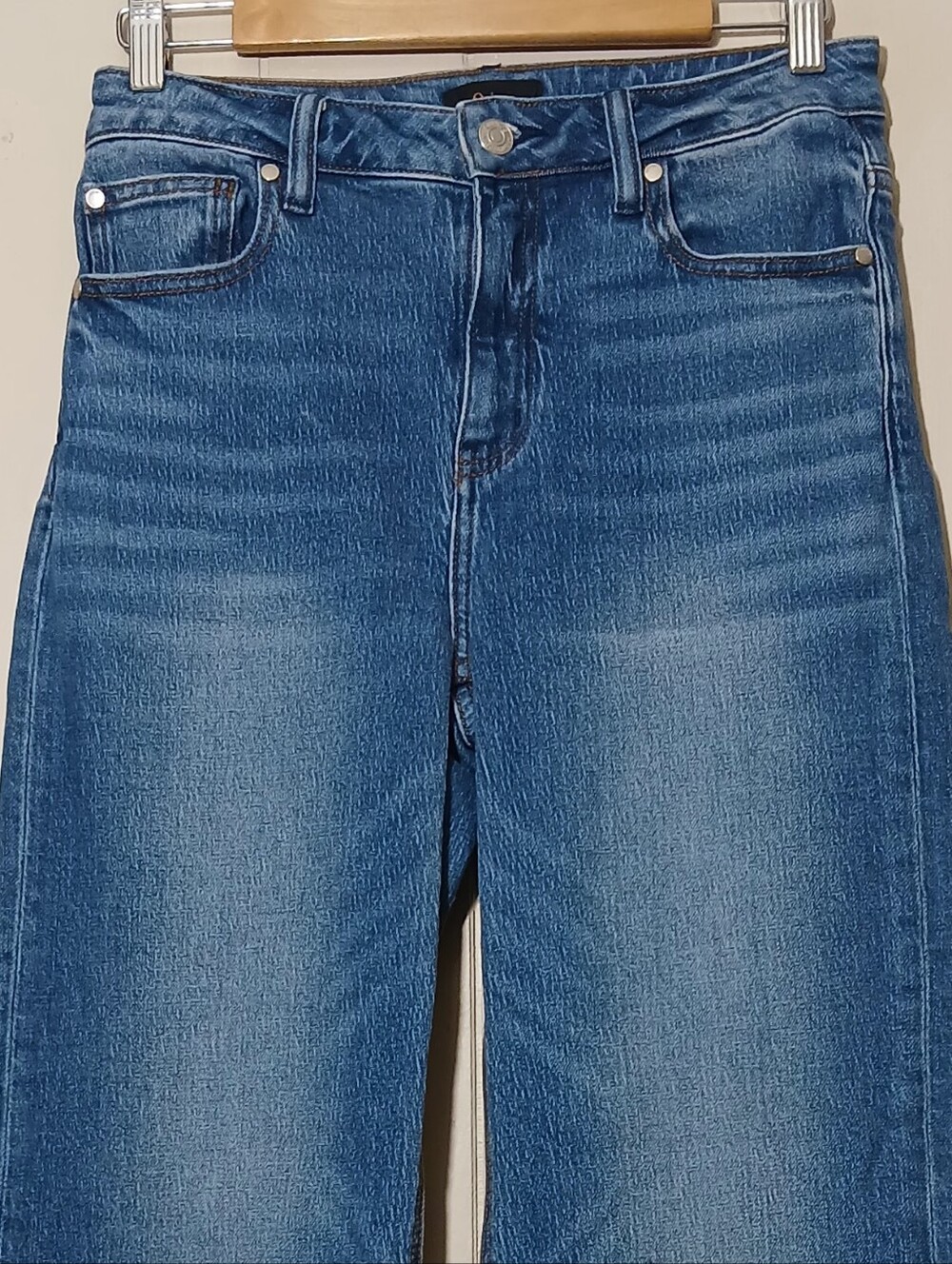 Quince Bella Stretch Relaxed Straight Jeans Blue Medium Wash Organic Denim - Picture 3 of 10